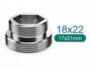 Adapter von M18  Aussen-Gewinde auf M22 Aussen-Gewinde